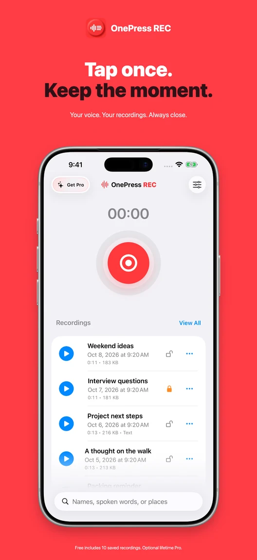 Upcoming REC record button and library